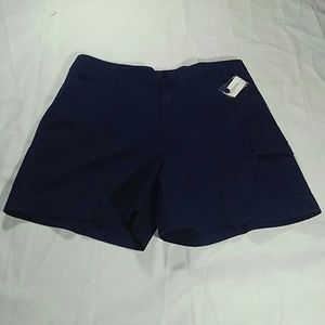 Nwt Dress Barn Navy Cotton Shorts Size 14